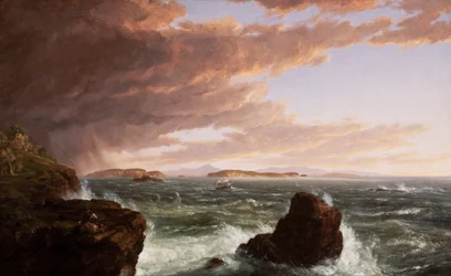 Blick über die Frenchmans Bay von Mt. Desert Island nach einem Sturm